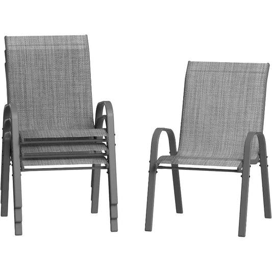 Patio Chairs Set of 4, Breathable Garden Outdoor Furniture for Backyard Deck,Outdoor Stackable Dining Chairs for All We