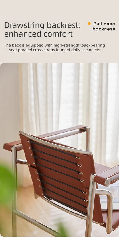 Nordic Modern Medieval Style Stainless Steel Tube Leisure Lounge Chair Designer Furniture Hotel Home Matching Coffee Shop Chair