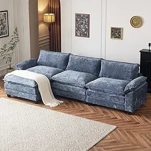 Deep Convertible Sectional Sofa,  L-Shape 3-Seat Couches for Living Room