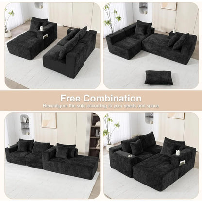 Sectional Sofa with L-Shape Chaise, 102" Cloud Sectional Couch with Deep Seat, 3 Seat Modular Sofa Memory Foam