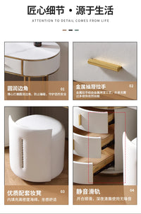 Light Mirror Vanity Table White Minimalist Drawers Storage Dressing Table Desk Makeup Mesa De Maquillaje Bedroom Furniture