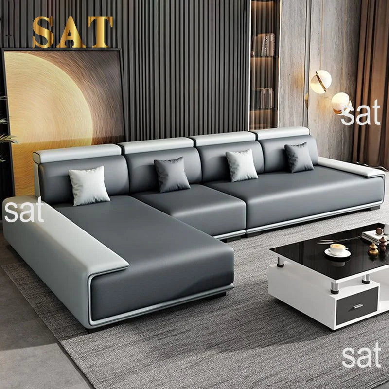 Modern Minimalist Fabric Sectional Sofa Set for Home and Mall Living Room Furniture