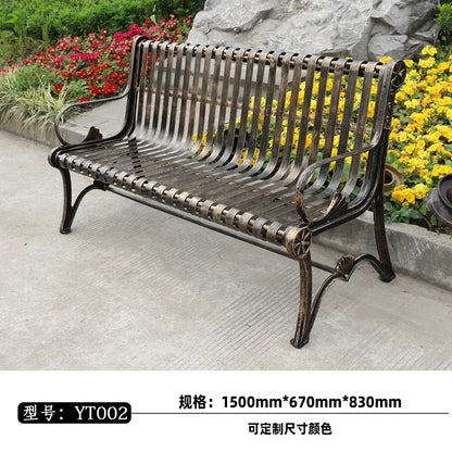 Park chair outdoor bench, cast iron art, community square leisure seat, courtyard outdoor shopping mall lounge area