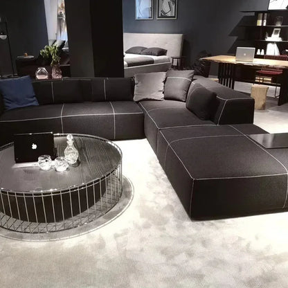 Hot sales New Modern Italian Fabric  L shape sofa living room Modular Corner Sofa Set