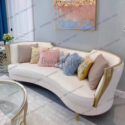 LJY Memory Italian Living Room Sofas Designer Gold Luxury Floor Sofa Living Room Bean Corner Banken Woonkamer Furniture For Home