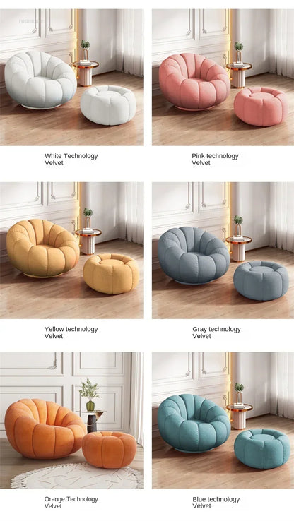 Modern Living Room Sofa Lambswool Pumpkin Sofa Chair Creative Home Balcony Swivel Lounge Chair Fitting Room Bedroom Single Sofas
