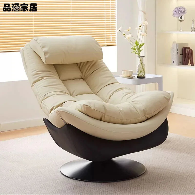 Neck Support Swivel Chairs Ergonomic Back Lazy Meditation Modern Chair Living Single Design Fauteuil