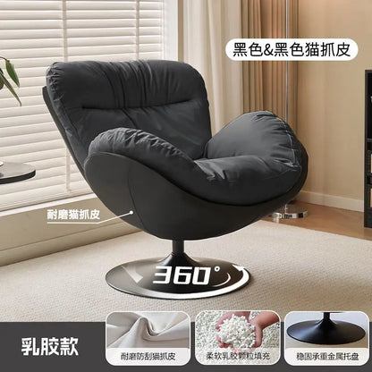 Nordic Luxury 360 Degree Rotating Egg Lazy Rocking Chair Leisure Single Sofa for Balcony Living Room Comfortable Relax Lounge