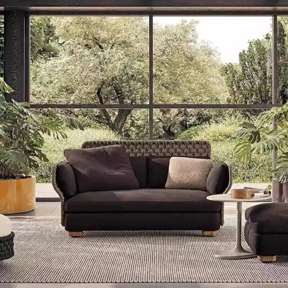 Homestay Outdoor Sofas Courtyard Leisure Balcony Garden Sofas Accent Wicker Woven Wicker Chair Furniture Arredo Giardino Lshysf