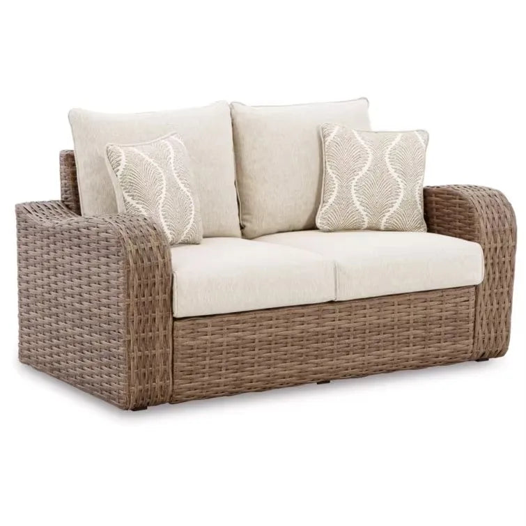 Nordic outdoor villa courtyard leisure sofa simple design milk tea shop cafe outdoor rattan combination furniture