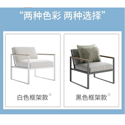 Customized outdoor leisure sofa cafe aluminum alloy lazy sofa coffee table hotel garden balcony villa furniture