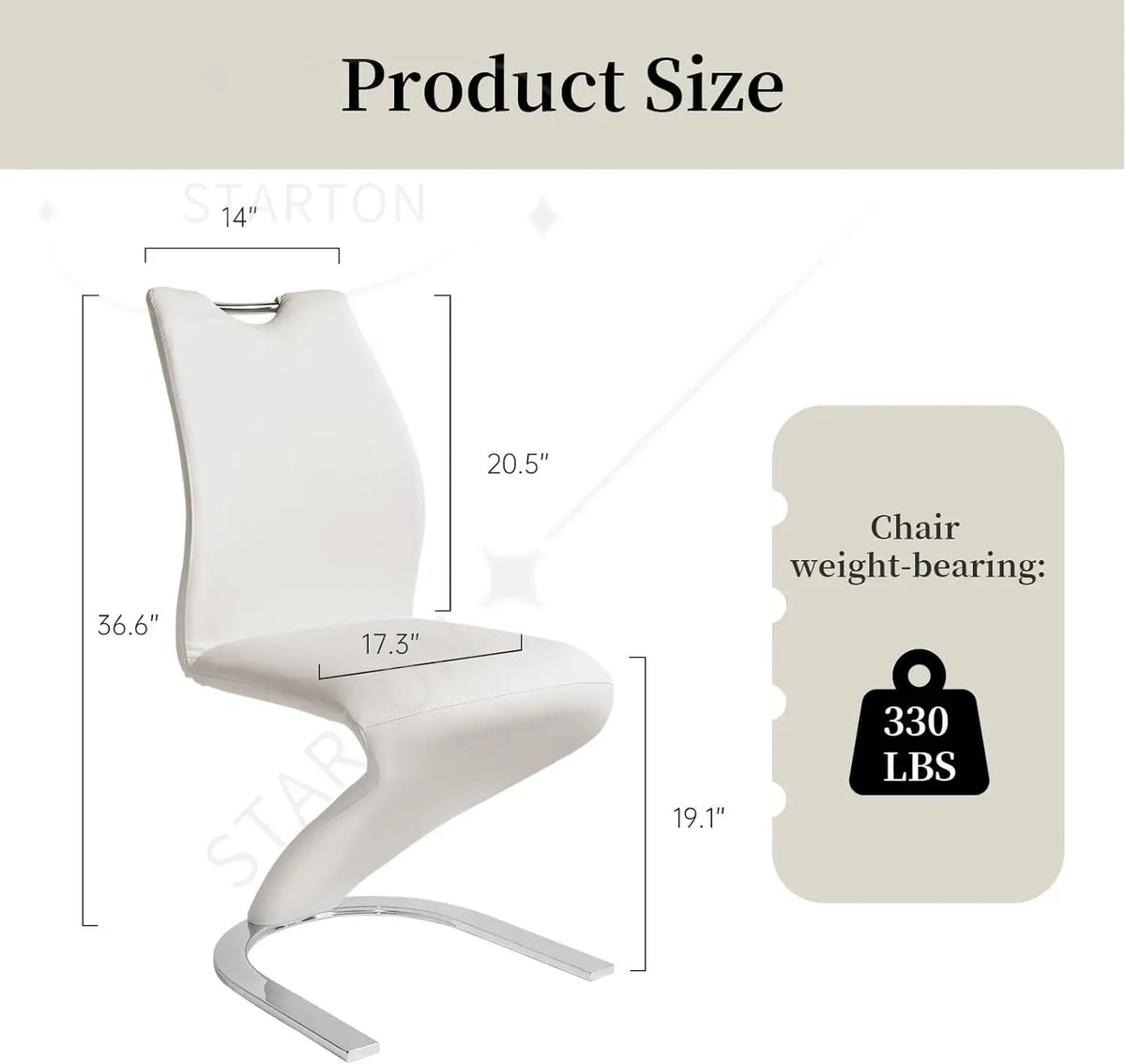 Modern Kitchen Dining Room Chairs Armless Upholstered Side Chairs Sturdy Metal Legs (4-White)