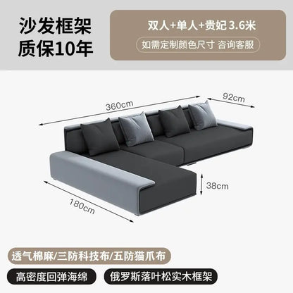 Nordic Living Room Sofas Recliner Minimalist Apartment Straight Sofas Fabric Comfortable Divani Da Soggiorno Home Furniture