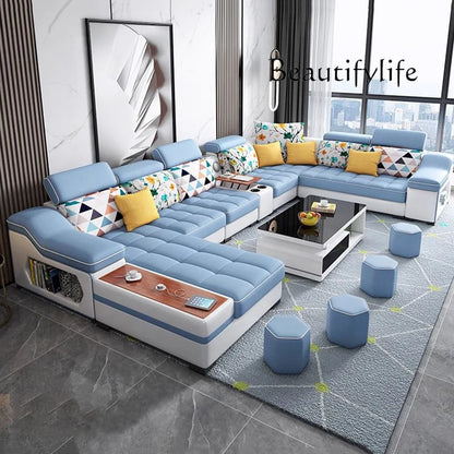 Modern Minimalist Living Room Sofas Sectional Lazy Nordic Leather Sofas Designer Lounge Curved Divano Lounge Suite Furniture