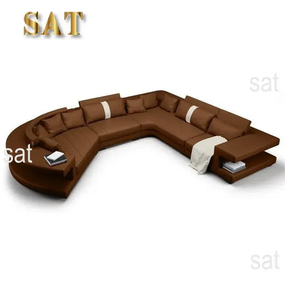 New Arrival Modern Living Room Leather Sofa, Lounge Chair, Living Room Designer Combination Sofa, U-shaped Sofa, Luxury Leather