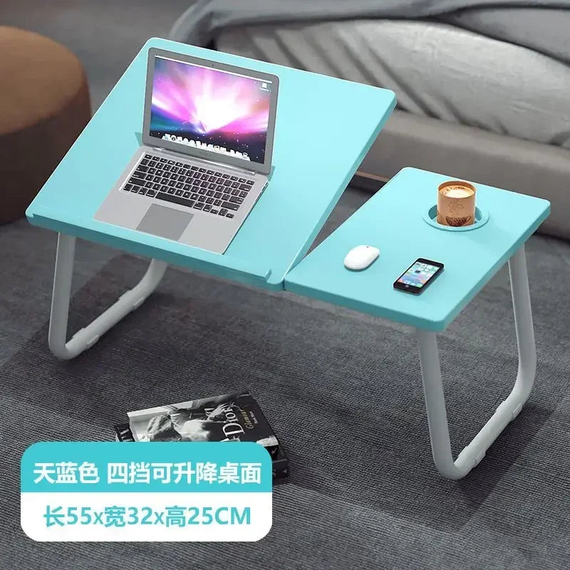 Laptop Desk On The Bed 5 gear Lifting Adjustable Laptop Table with Cup Holder Simple Computer Desk For Working Reading