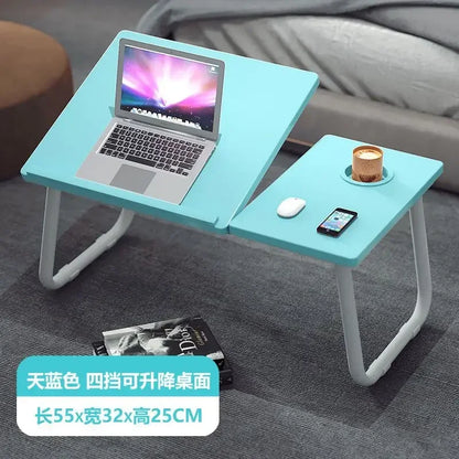 Laptop Desk On The Bed 5 gear Lifting Adjustable Laptop Table with Cup Holder Simple Computer Desk For Working Reading