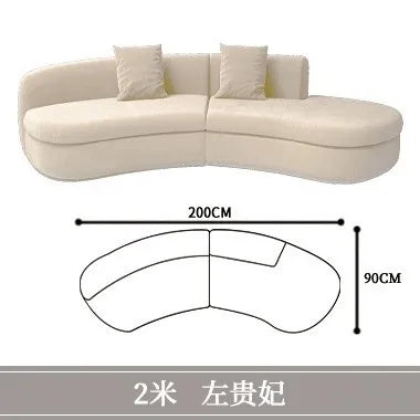 Curved sofa living room, light luxury, modern Internet celebrity hotel, beauty salon, lobby lounge area, reception of guests