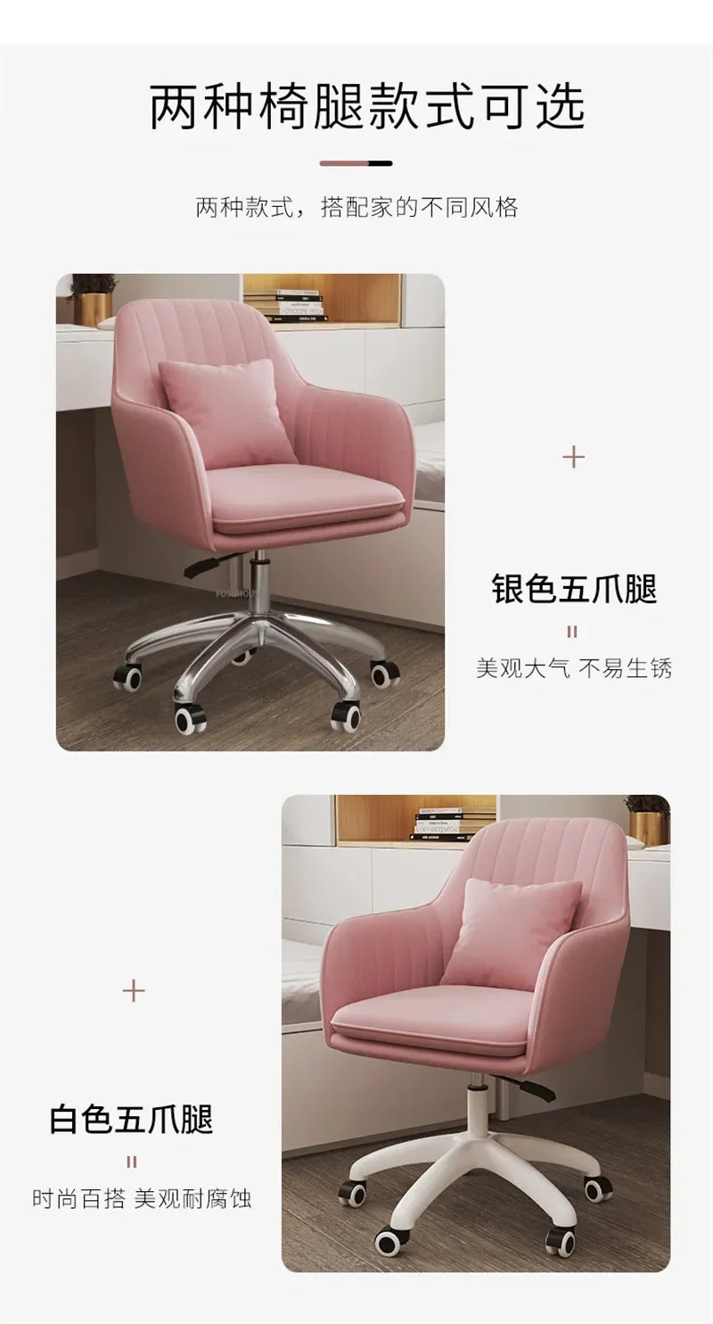 Comfortable Back Lift Swivel computer Chair for Office Furniture Leisure Creative pink gaming chair Modern pink Office Chairs Z