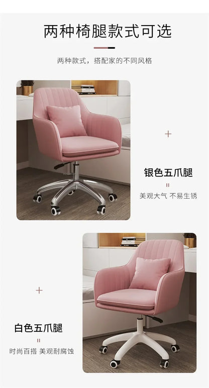 Comfortable Back Lift Swivel computer Chair for Office Furniture Leisure Creative pink gaming chair Modern pink Office Chairs Z