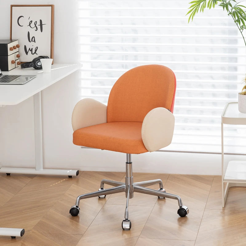 Roller Armrest Office Chair Yellow Soft Modern Study High Swivel Office Chair Ergonomic Relaxing Silla De Escritorio Furniture