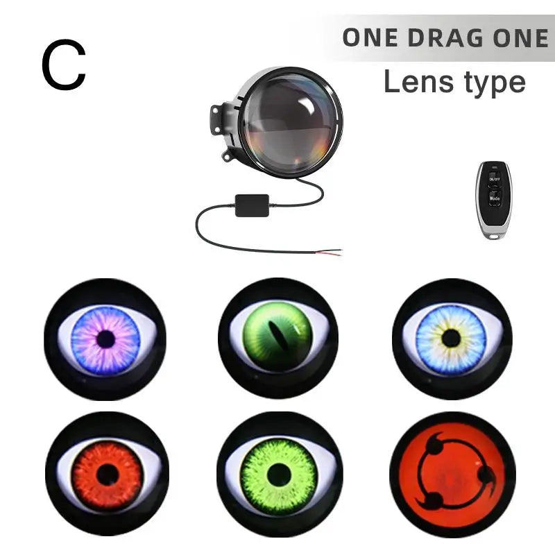 Car Devil Eye LED Headlight 6 Low Light Modes Control The Atmosphere In The Car Universal Motorcycle Lens Headlight
