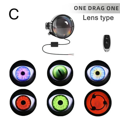 Car Devil Eye LED Headlight 6 Low Light Modes Control The Atmosphere In The Car Universal Motorcycle Lens Headlight
