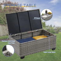 PatioLix furniture sets 6 pieces outdoor with furniture cover, with tea table (royal blue,