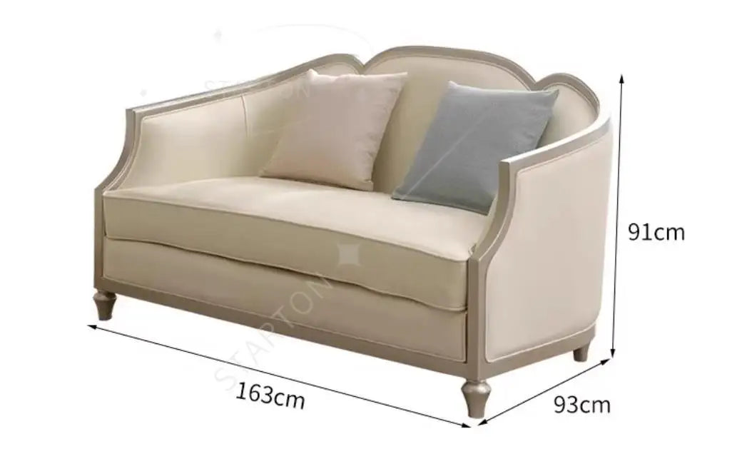 American Luxury Leather Living Room Sofa Light 123-Space L-Shape Combination Home Villa Boucle Fabric Furniture
