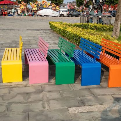 Outdoor Waterproof Sales Park New Hotel Patio 2022 Design Wholesale Steel Wooden Garden Bench