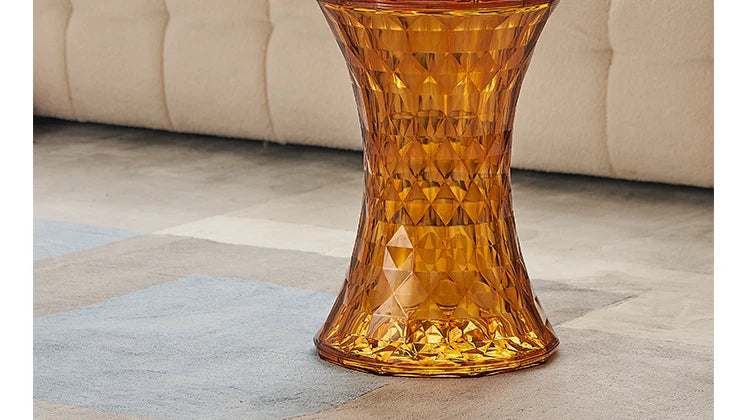 Nordic creative crystal stool Nordic simple color transparent bathroom home shoe changing  creative ins low