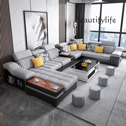 Modern Minimalist Living Room Sofas Sectional Lazy Nordic Leather Sofas Designer Lounge Curved Divano Lounge Suite Furniture
