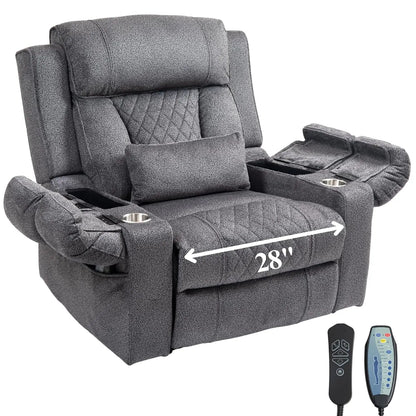 Dual Motor Power Lift Recliner for Elderly Adults with Heat Massage Lay Flat Feature Wireless Remote Cup Holder Customizable