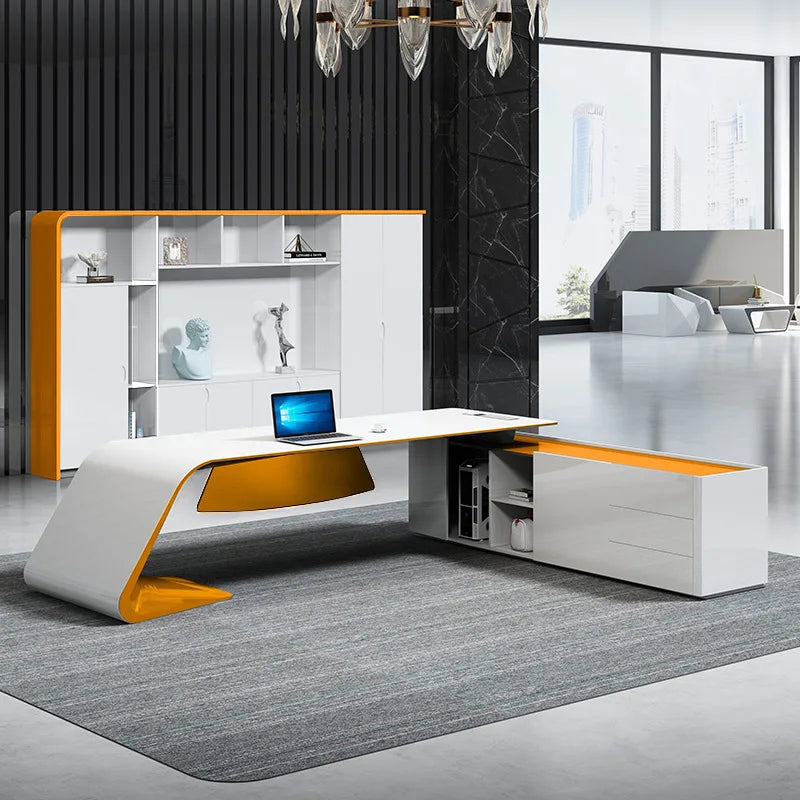 Minimalist Atmosphere Office Desk Computer High Single Fashionable Office Desk Irregular Office Furniture Der Schreibtisch XYOD