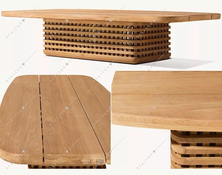 All-Weather Teak Garden Furniture Set Natural Wooden Courtyard Leisure Balcony Lounge for Villa Hotel Park Dining Outdoor Usage