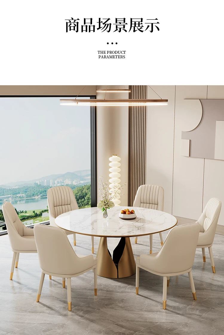 Modern Faux Dining Chairs Kitchen Metal Leather Nordic Home Dining Chairs Luxury European Chaises Salle Manger Furnitures