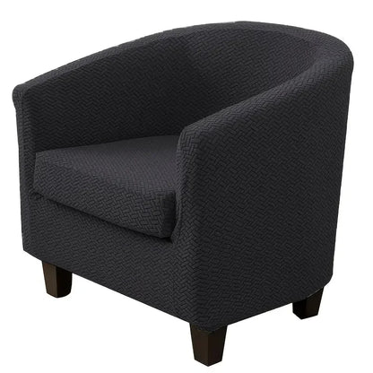 2pcs Jacquard Tub Chair Cover Elastic All-inclusive Armchair Slipcover Club Sofa Slipcover with Cushion Cover Furniture Cover