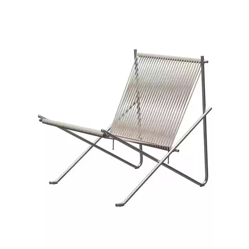 MOMO Bauhaus Leisure Chair Simple Design Living Room Sofa Balcony Rope Woven Stainless Steel Solid Frame Modern Outdoor Living C