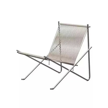 MOMO Bauhaus Leisure Chair Simple Design Living Room Sofa Balcony Rope Woven Stainless Steel Solid Frame Modern Outdoor Living C