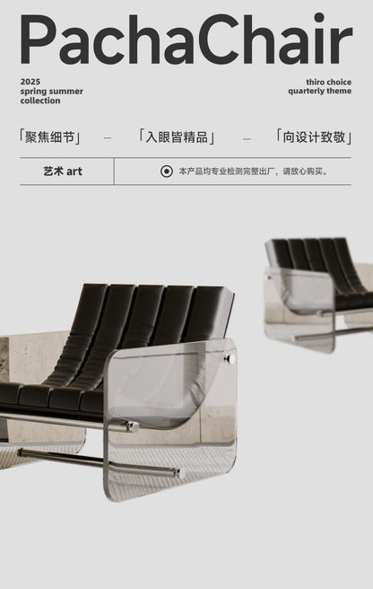 Living room home hotel homestay Italian leather jacket minimalist designer acrylic single sofa leisure sofa chair