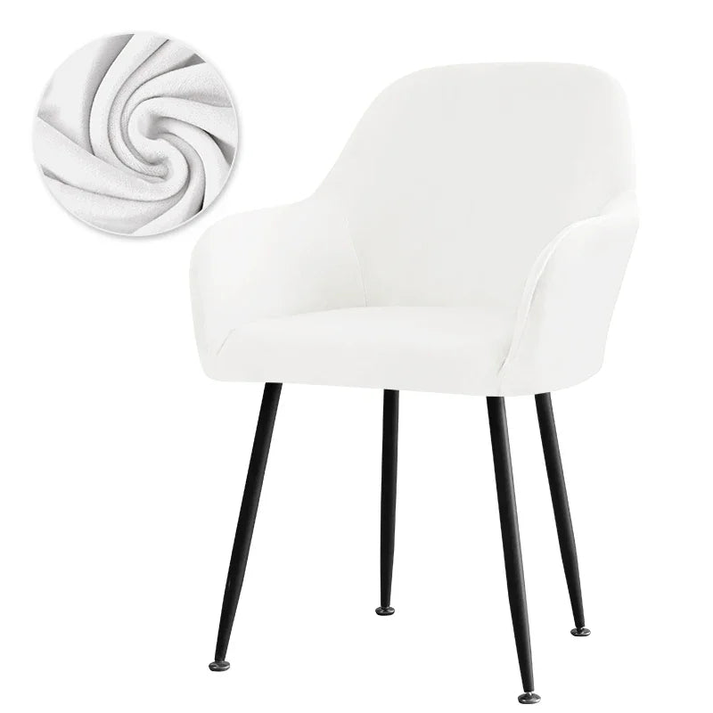 Thick Velvet Chair Covers Plush Fleece High Arm Chair Cover Elastic Slipcover All-inclusive Solid Chair Cover