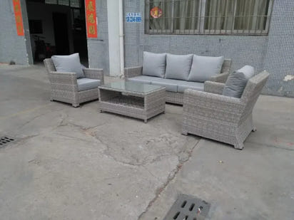 -L shape Design rattan wicker sofa set modular modern garden sectional furniture outdoor furniture