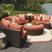 Living Room Combination Garden Sofas Courtyard Simple Lawn Coffee Table Garden Backrest Pe Rattan Furniture Sofá Jardín MHHYSF