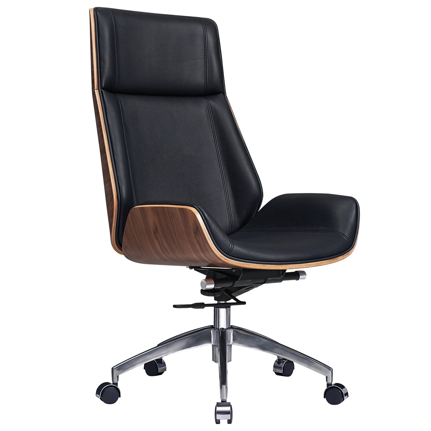 Luxury Real Leather High-Back Managerial Office Chair Genuine Leather Ergonomic 360 Swivel Lift Office Chair with Lumbar Support
