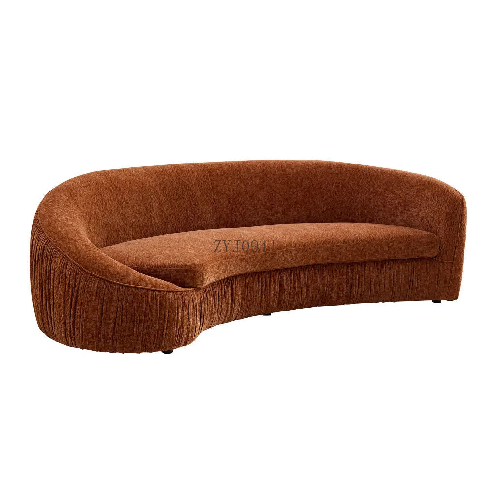92.13 modern design curved sofa living room sofa, upholstered fabric 4-seat sofa