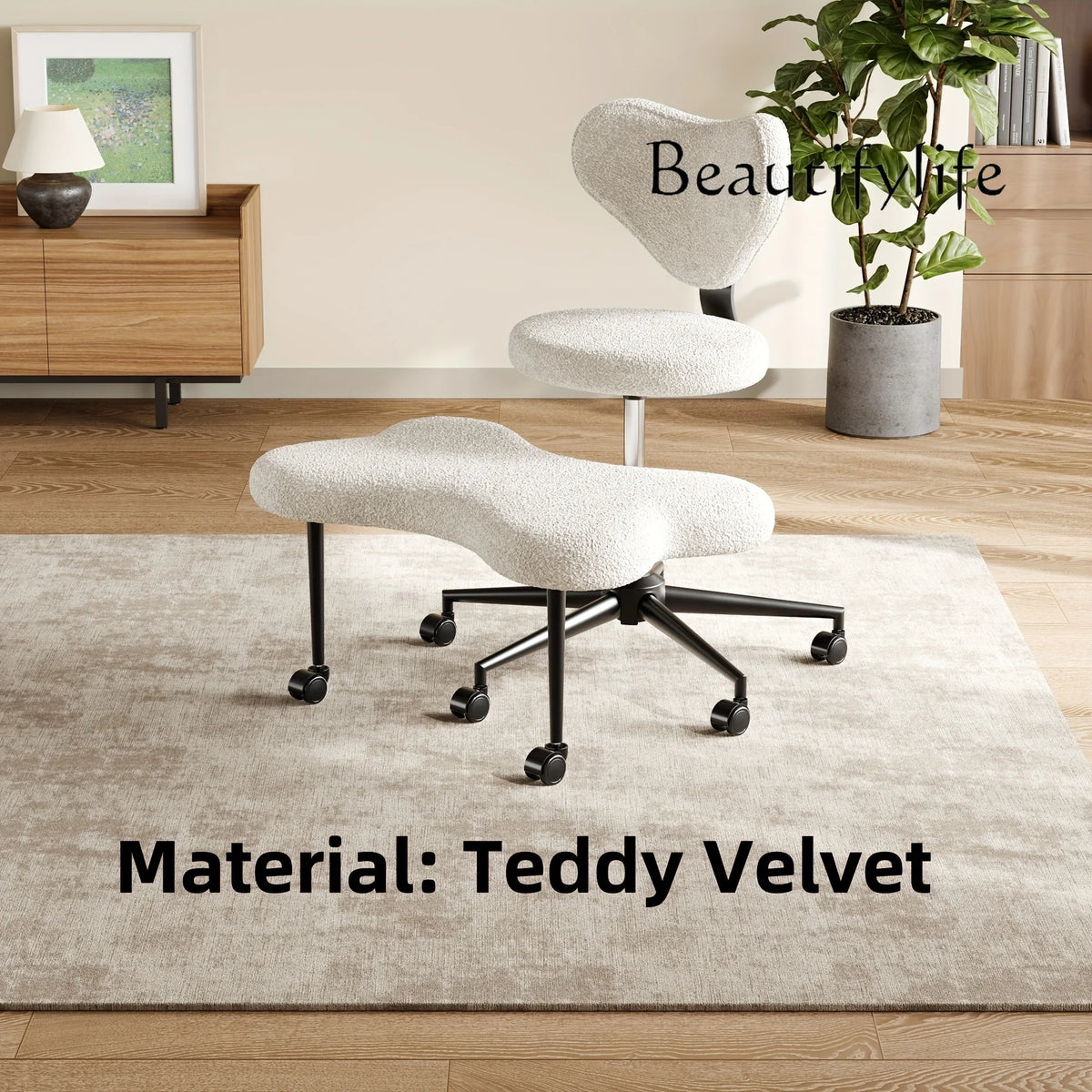 Cross Leg Chair - Meditation Chair with Wheels, ADHD Chair, Height Adjustable Seat, Adjustable Footstool