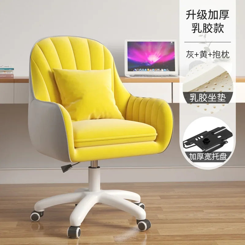 Fabric Office Chairs Family Comfortable Sedentary Armchair Lovely Bedroom Computer Chair Dormitory Swivel Chair Home Furniture