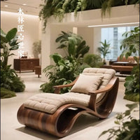 New Chinese-style North American black walnut chaise longue Song-style aesthetic living room chaise longue solid wood leisure
