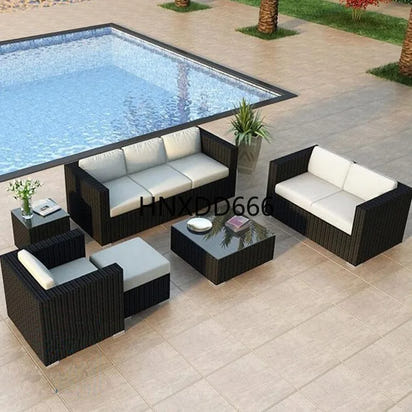 Outdoor sofa combination courtyard garden balcony leisure rattan chair
