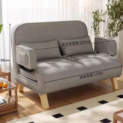 Dual-use, living room, small apartment, single, double, multi-person, solid wood legs, sofa, lazy, foldable, multi-functional